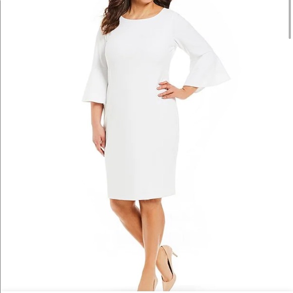 Calvin Klein Dresses & Skirts - Calvin Klein White Bell Sleeve Dress